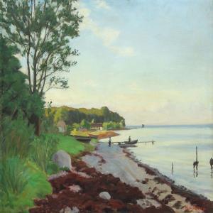 SVENDSEN Theodor 1883-1959,Coastal scenery with smaller boats and houses,Bruun Rasmussen 2011-07-04