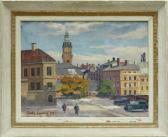 SVENSSON Gustaf 1893-1957,Septemberdag, Motiv sett från Riddarholmen,1946,Uppsala Auction 2016-02-16