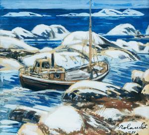 SVENSSON Roland 1910-2003,Innan isen kommer,1959,Uppsala Auction SE 2023-12-12