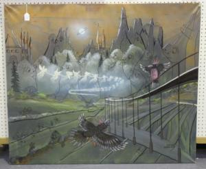 SVENSSON Sven Goran 1943,Fantasy Landscape with Fairies, Bird and,20th century,Tooveys Auction 2019-01-23