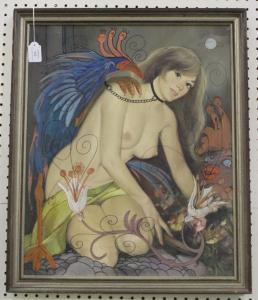SVENSSON Sven Goran 1943,Female Nude with Bird and Flowers,20th century,Tooveys Auction 2019-01-23