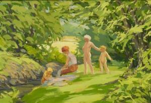 SVOBODA Vladimír 1871-1955,Children by a Stream,Palais Dorotheum AT 2016-05-28