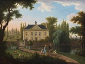 SWAGERS Frans 1756-1836,A family walking their dog before their home,Bonhams GB 2024-04-10