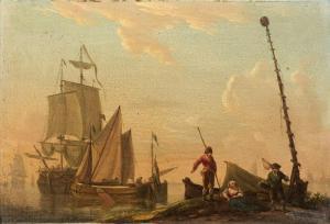 SWAGERS Frans 1756-1836,Navires de pêche sur un littoral an,Artcurial | Briest - Poulain - F. Tajan 2014-11-18