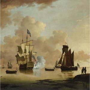 SWAINE Francis,A BRITISH MAN OF WAR FIRING A SALUTE, WITH A DUTCH,1765,Sotheby's 2006-09-19