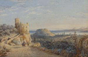 SWALLOW JOHN CHARLES 1836-1876,A mediterranean coastal town, with figures on a hi,Mallams 2022-07-17