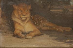 SWAN John Macallan 1847-1910,A recumbent lion,1877,Duke & Son GB 2017-09-14