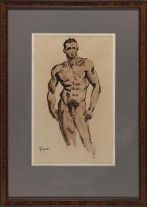 SWANSON George Alan 1908-1968,Pair of male nude figural studies,Eldred's US 2023-02-03