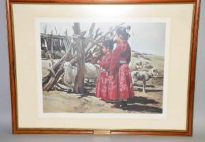 SWANSON Ray 1937-2004,INUET GIRLS AND SHEEP,Dargate Auction Gallery US 2017-12-09