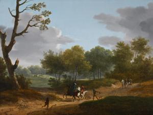 SWEBACH DESFONTAINES Jacques Francois J 1769-1823,ELEGANT FIGURES OUT RIDING IN A LANDSCA,Dreweatts 2023-10-18