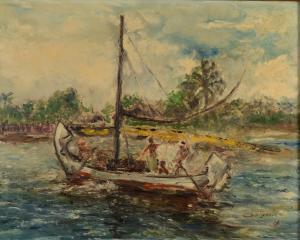 SWEET George 1885-1896,Boat on a River,1962,David Lay GB 2017-04-27