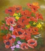 SWEETING Denby 1936-2020,still life with lilies, poppies and birds,Ewbank Auctions GB 2007-10-11