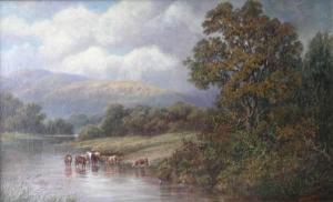 SWEETING Garrington,Cattle watering in a wooded river landscape,19th century,O'Gallerie 2008-04-02