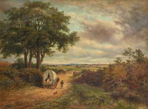 SWEETING Garrington,Landscape with a man leading his family in a wagon,Woolley & Wallis 2021-08-11