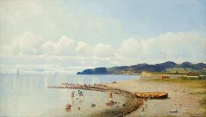 SWENSSON Christian Fredrik 1834-1909,Lekande barn i havsvik,Uppsala Auction SE 2023-12-12