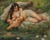 SWIERCY K,Mutter mit Kind am Seerosenteich,1905,Arnold DE 2012-09-01