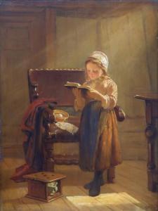 SWIFT Kate 1834-1928,A young girl reading,Venduehuis NL 2019-11-14