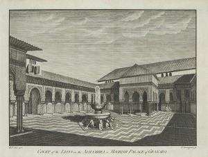 SWINBURNE Henry 1743-1803,Patio de los Leones, Alhambra de Granada,1779,Subastas Segre ES 2021-06-29