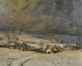 SWINNEN J 1900,A Snow Covered Landscape, with a Distant Village,John Nicholson GB 2017-06-28