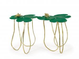 SWINNEN Paula 1964,Pair of side tables water lily,2023,Palais Dorotheum AT 2023-11-30