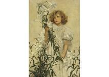 SWINSTEAD George Hillyard 1860-1926,Girl with lily,Mainichi Auction JP 2019-01-11