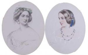 SWINTON James Rannie 1816-1888,Bust portraits of young women, one wearing ,1848,Lacy Scott & Knight 2022-03-19