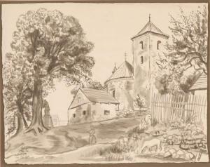 SWISS SCHOOL,Romanesque churches in the village of Liboun,Ripley Auctions US 2010-08-21