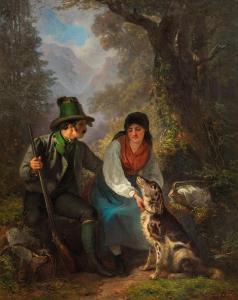 SWOBODA Edward 1814-1902,Courtship in Salzkammergut,im Kinsky Auktionshaus AT 2020-06-23