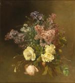 SWOBODA Josefine 1861-1924,A Bouquet of Flowers with Lilacs and Roses,Palais Dorotheum AT 2021-12-17