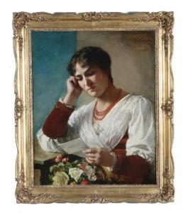SWOBODA Josefine 1861-1924,THE LETTER,1886,Charlton Hall US 2015-12-04