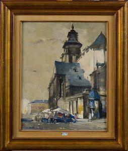 SWYNCOP Charles 1895-1970,Marché sur la Place de la Chapelle à Bruxelles,VanDerKindere BE 2018-04-24