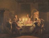 SYAMAAR Pieter Gerard 1817-1896,A Card Game by Candle Light,Neal Auction Company US 2003-06-07