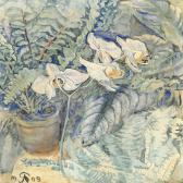 SYBERG Anna L. 1870-1914,Orchid and ferns,1909,Bruun Rasmussen DK 2015-02-24
