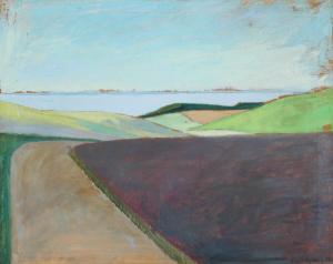 SYBERG Ernst 1906-1981,Field landscape with ocean view,Bruun Rasmussen DK 2022-09-06