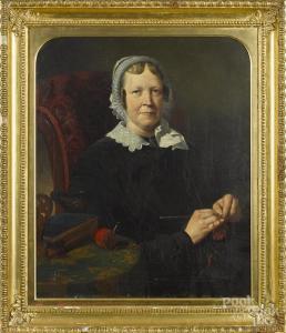 SYKES G,Portrait of a woman knitting,Pook & Pook US 2015-10-05