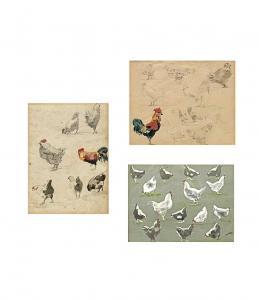 SYKES John Gutteridge 1866-1941,Chickens,c. 1930,David Lay GB 2024-04-11