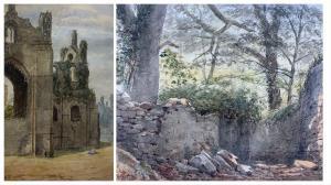 SYKES Peace 1826-1903,'Spider Alley' and Abbey Ruins, two,Duggleby Stephenson (of York) 2022-05-06
