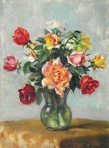 SYKORA Gustav 1889-1966,Bouquet of the Roses,Vltav CZ 2017-11-30
