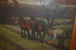 SYMES Ivor I.J. 1899-1937,A plough team in a landscape,Lawrences of Bletchingley GB 2017-01-31