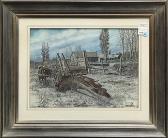 SYMMONDS Henry 1949,Old Wagon and Farm in Winter,Clars Auction Gallery US 2013-06-15