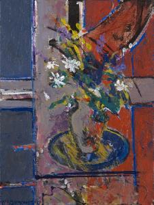 SYMONDS Henry 1949,Abstract Flowers in a Vase,1992,Strauss Co. ZA 2023-07-10