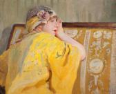 SYNAVE Tancrede 1860-1936,Portrait de femme en jaune,Aguttes FR 2017-06-13
