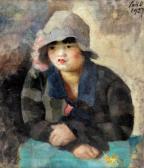 SZéKELY KOVACS Olga 1900-1900,Portrait of a girl in a hat,1927,Nagyhazi galeria HU 2021-02-25