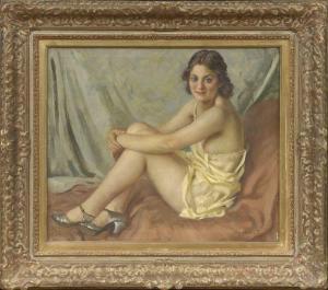 SZÖLLÖSY Janos 1884,Seated Partial Nude,New Orleans Auction US 2011-07-30