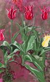 SZAMBORSKI Wieslaw 1941,"Four pink and one yellow tulip",Desa Unicum PL 2022-01-18
