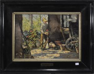 SZAMOSSY Elek 1826-1888,Le jeune jardinier,1908,Rops BE 2017-09-03