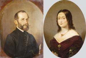 SZAMOSSY Elek 1826-1888,Uroz és felesége portréja,1864,Nagyhazi galeria HU 2003-12-14