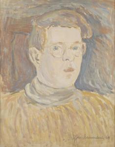 SZANCENBACH Jan 1928-1998,Youthful self-portrait in a yellow jumper,1948,Desa Unicum PL 2024-03-12