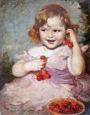 SZANTHO Maria 1902-1994,Girl with cherry,Nagyhazi galeria HU 2017-05-30