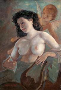 SZANTHO Maria 1902-1994,Venus and Cupid,Nagyhazi galeria HU 2023-12-12